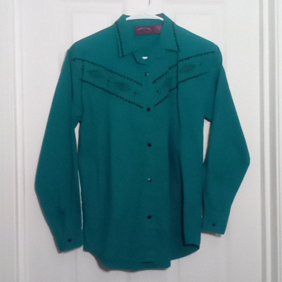 VTG Gordon & James Western cotton embroidered shirt - Picture 1 of 9